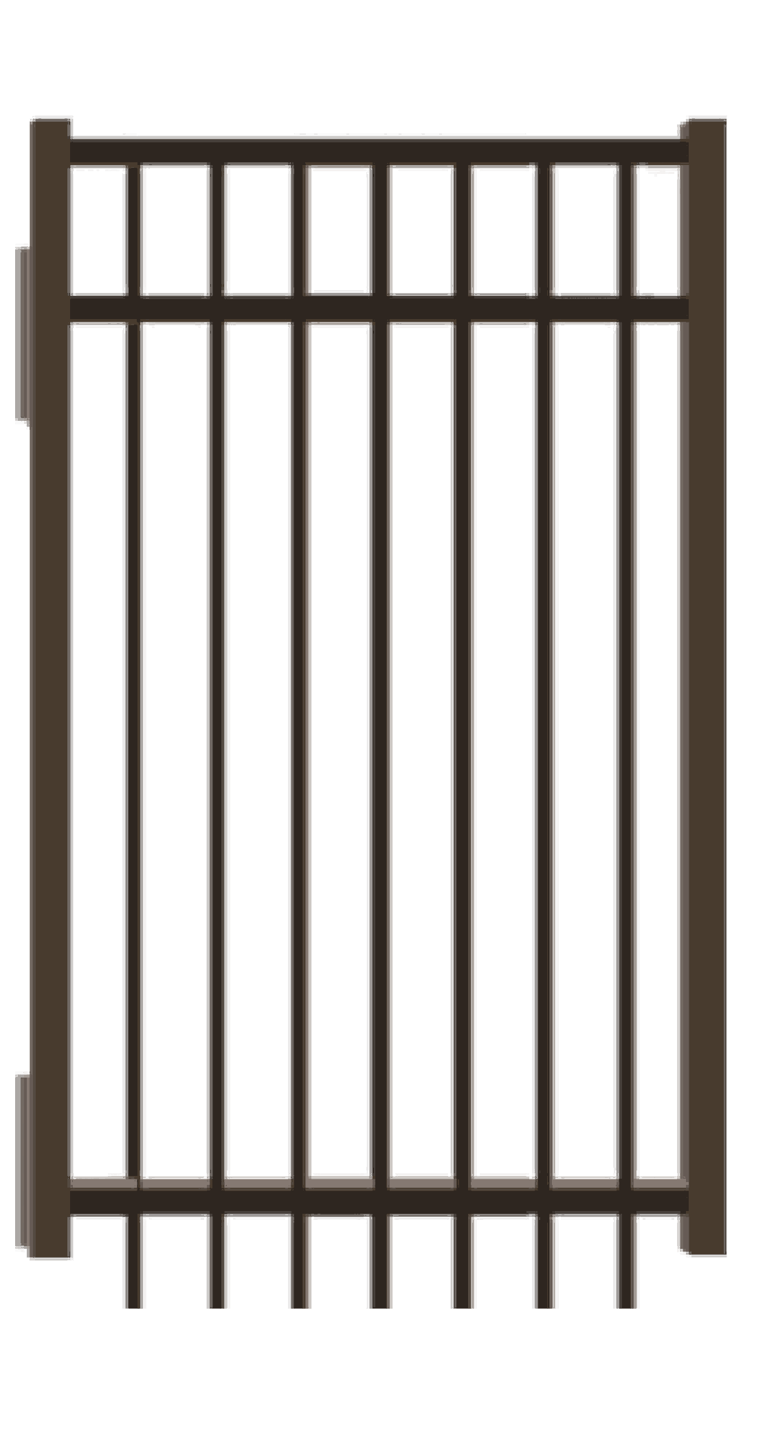 Metal walk gate connected to columns