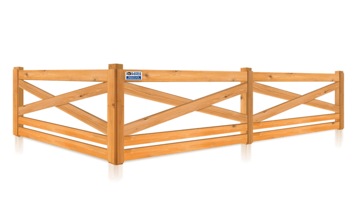 Crossbuck decorative farm fence in the Southern Wisconsin area.