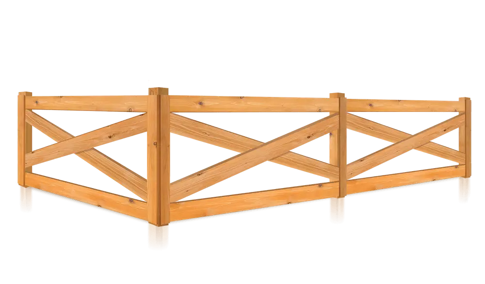 Crossbuck decorative farm fence in the Southern Wisconsin area.