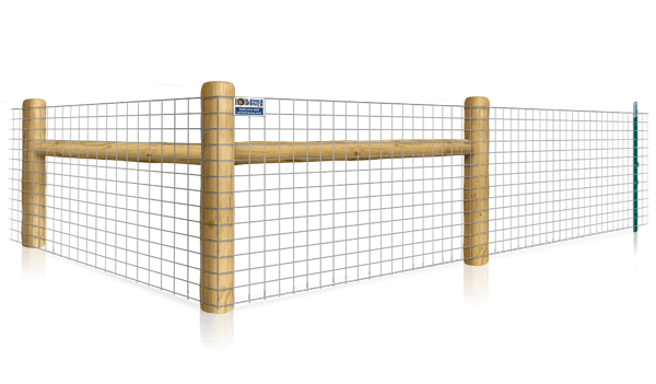 Wire Mesh T-post fence with H-brace for farms in the Southern Wisconsin area.