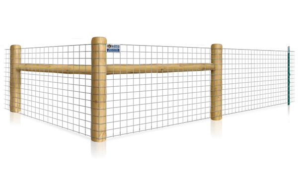 Wire Mesh T-post fence with H-brace for farms in the Southern Wisconsin area.