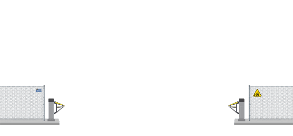 Automated Barrier swing gate  in open position