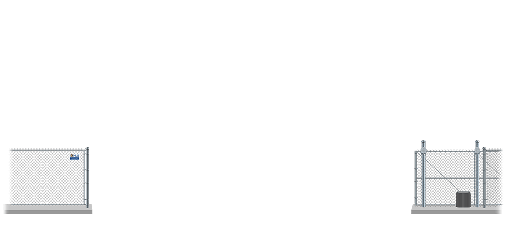 Automated chain link cantilever gate in open position