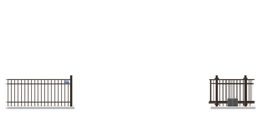 Automated Metal cantilever gate  in open position