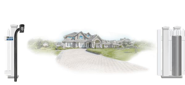 Vinyl sliding estate gate in open position