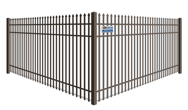 Commercial grade double picket spear top aluminum security fence in Southern Wisconsin