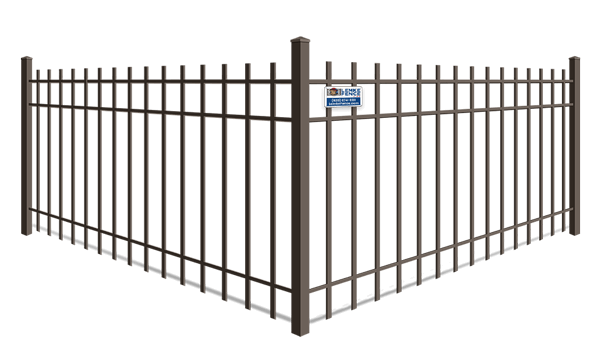 Extended picket commercial aluminum fence Southern Wisconsin