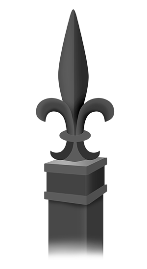 Royalty finial for aluminum fence picket
