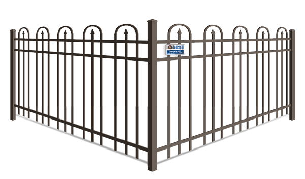 Ornamental Iron fence with looped pickets