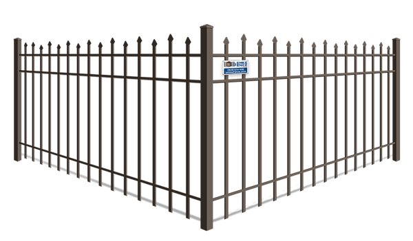 Genesis Ornamental Iron fence with open top pickets