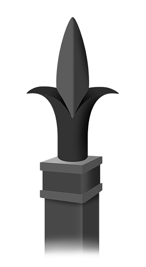 Triad  finial for aluminum fence picket