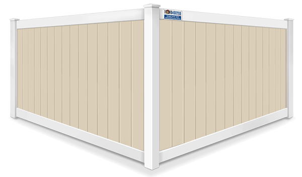 2 Tone Full Privacy vinyl fence contractor in Southern Wisconsin