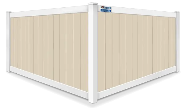 2 Tone full picture frame privacy vinyl fence contractor in Southern Wisconsin