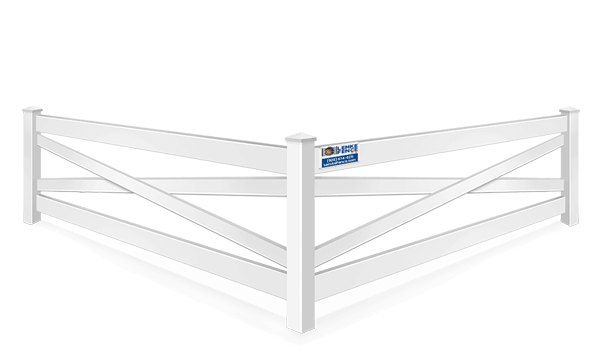 Crossbuck vinyl fence contractor in Southern Wisconsin