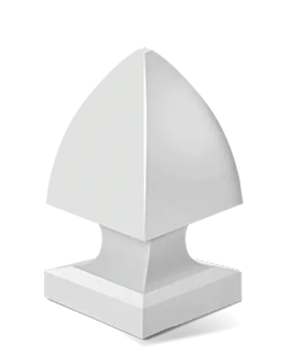 Gothic-style decorative vinyl fence post cap