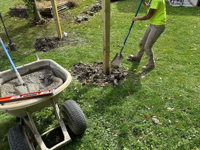Fence post installation in Southern Wisconsin